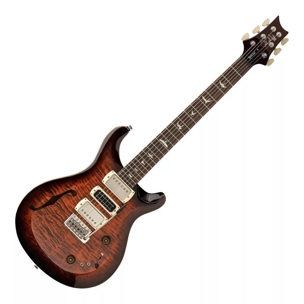PRS SE Special Semi-Hollow Electric Guitar - Orange Tiger Smokeburst detail image 2