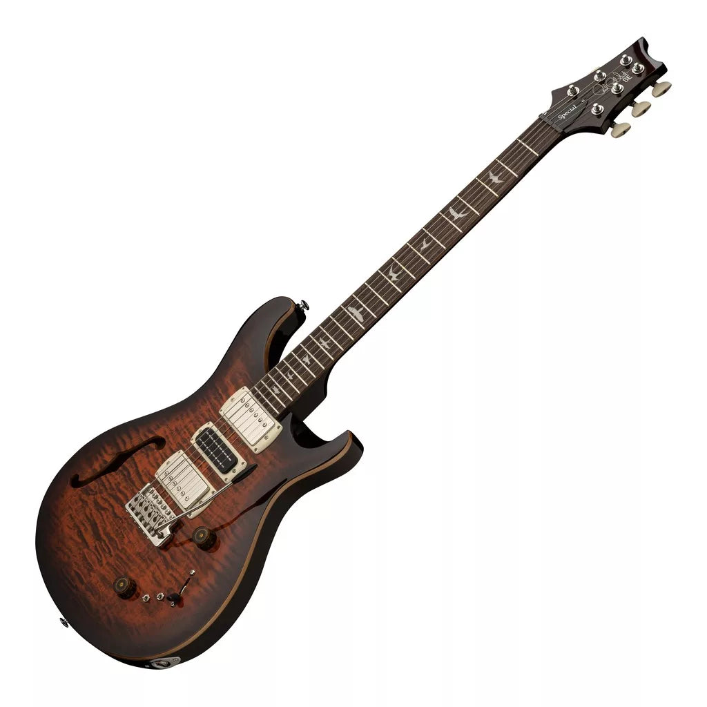 PRS SE Special Semi-Hollow Electric Guitar - Orange Tiger Smokeburst detail image 3