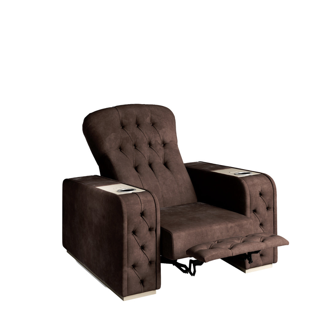Vismara Chest Home Cinema Chair — front three-quarter view with deep button tufting