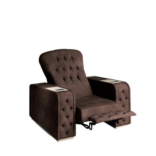 Vismara Chest Home Cinema Chair — front three-quarter view with deep button tufting