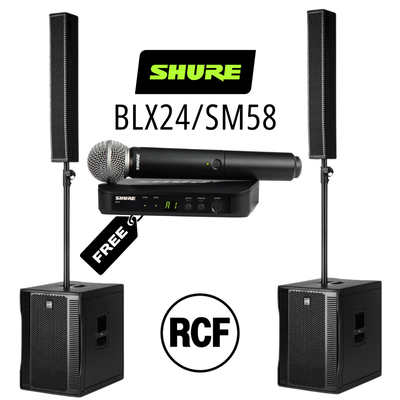 RCF EVOX 12 (PAIR) with FREE Shure BLX24 SM58 - RCF - VisionSounds South Africa