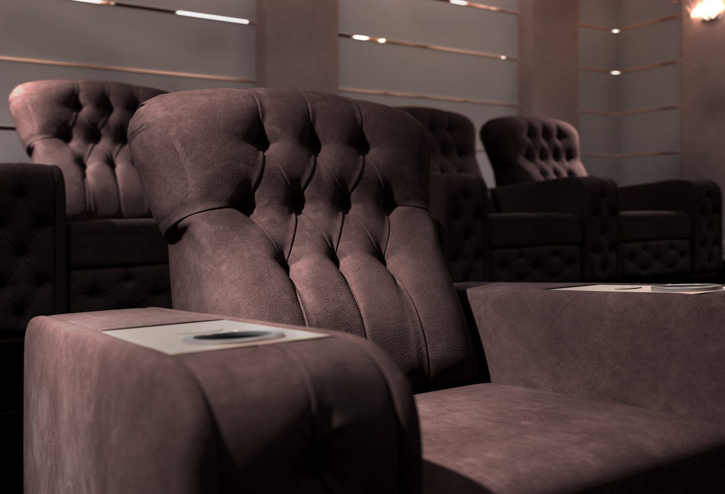 Vismara Chest Home Cinema Chair — partially reclined position