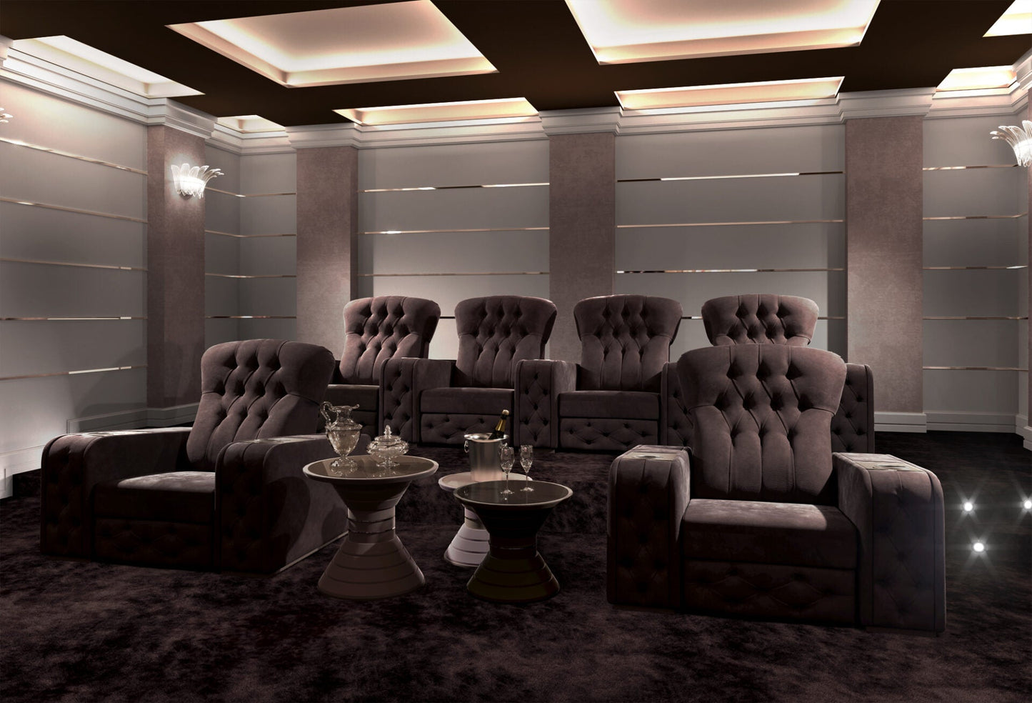 Vismara Chest Home Cinema Chair — rear view showing tufted backrest