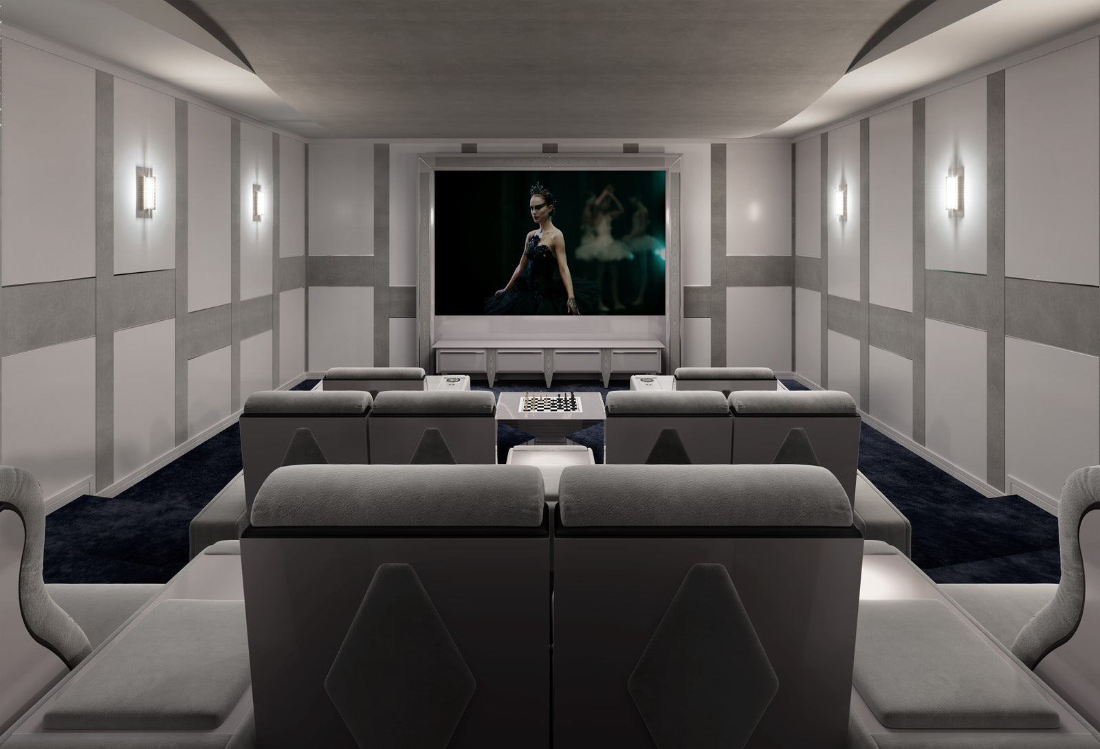 Vismara Luxor Home Cinema Chair — detail of armrest and optional integrations