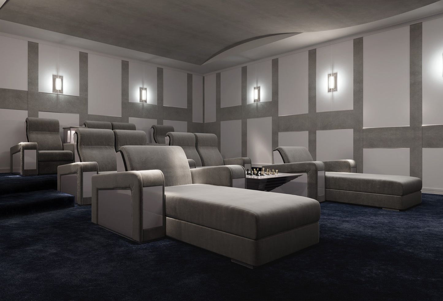 Vismara Luxor Home Cinema Chair — rear view showing lacquered backrest