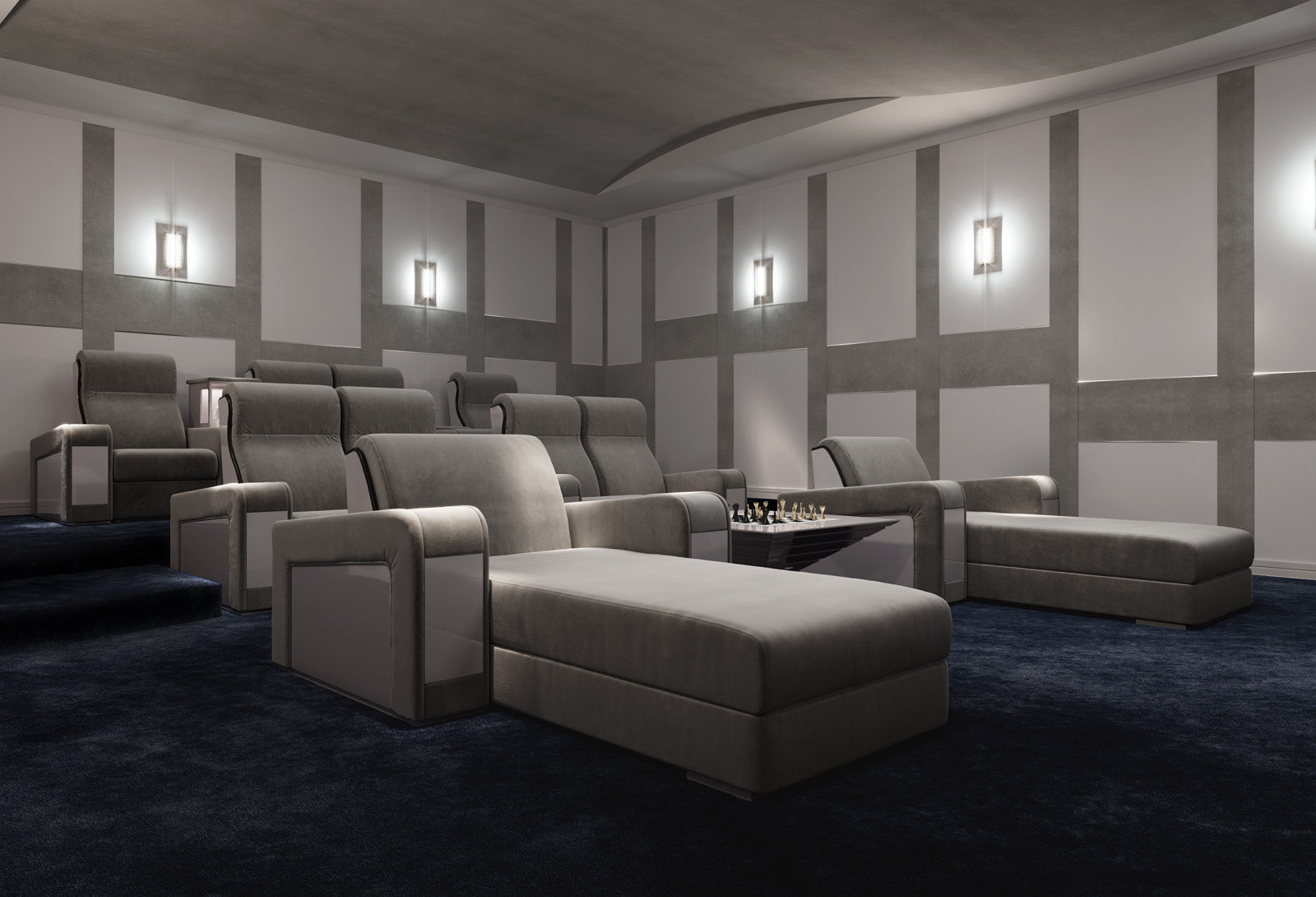 Vismara Luxor Home Cinema Chair — rear view showing lacquered backrest