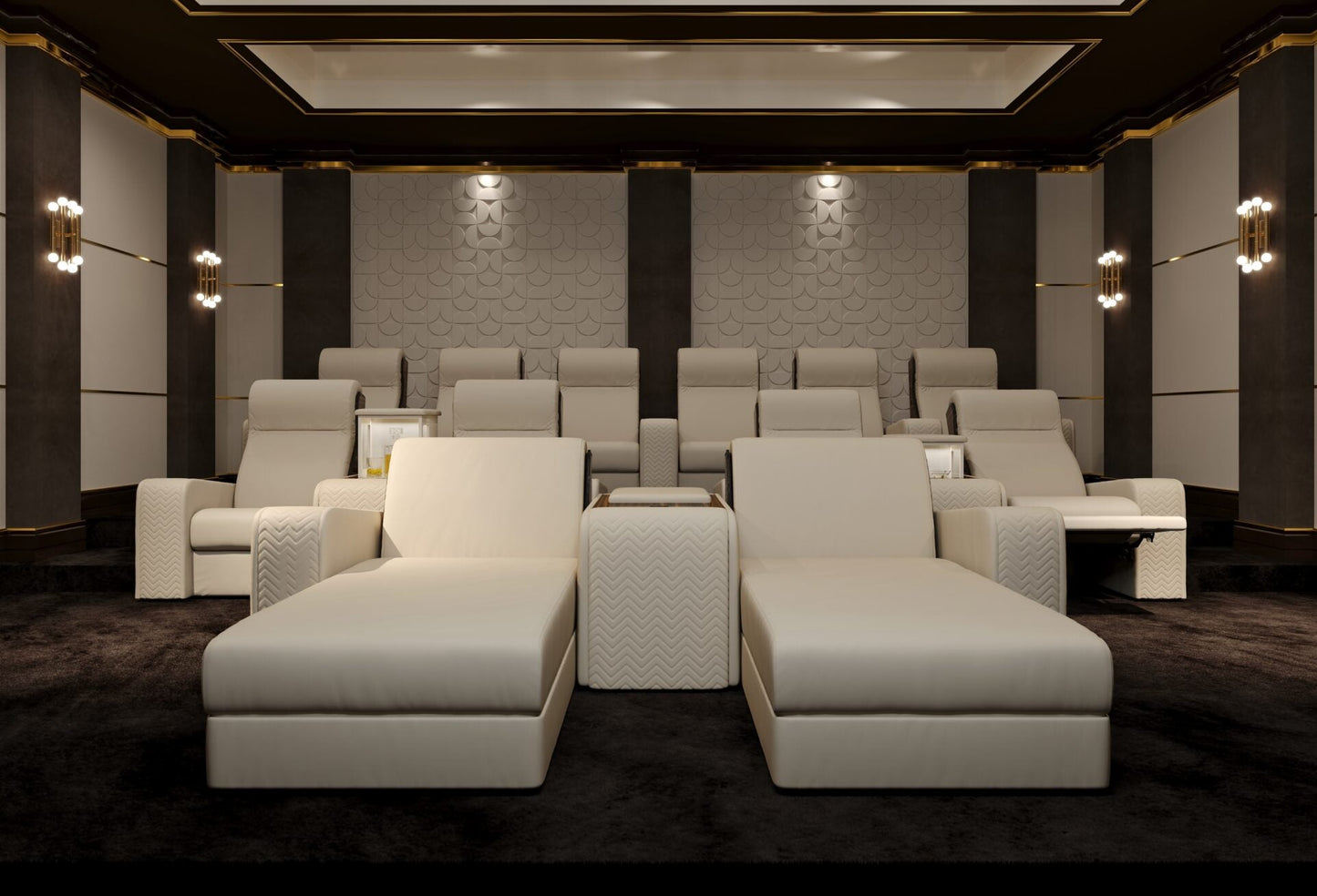 Vismara Onassis Home Cinema Chair — front view in private home theatre setting