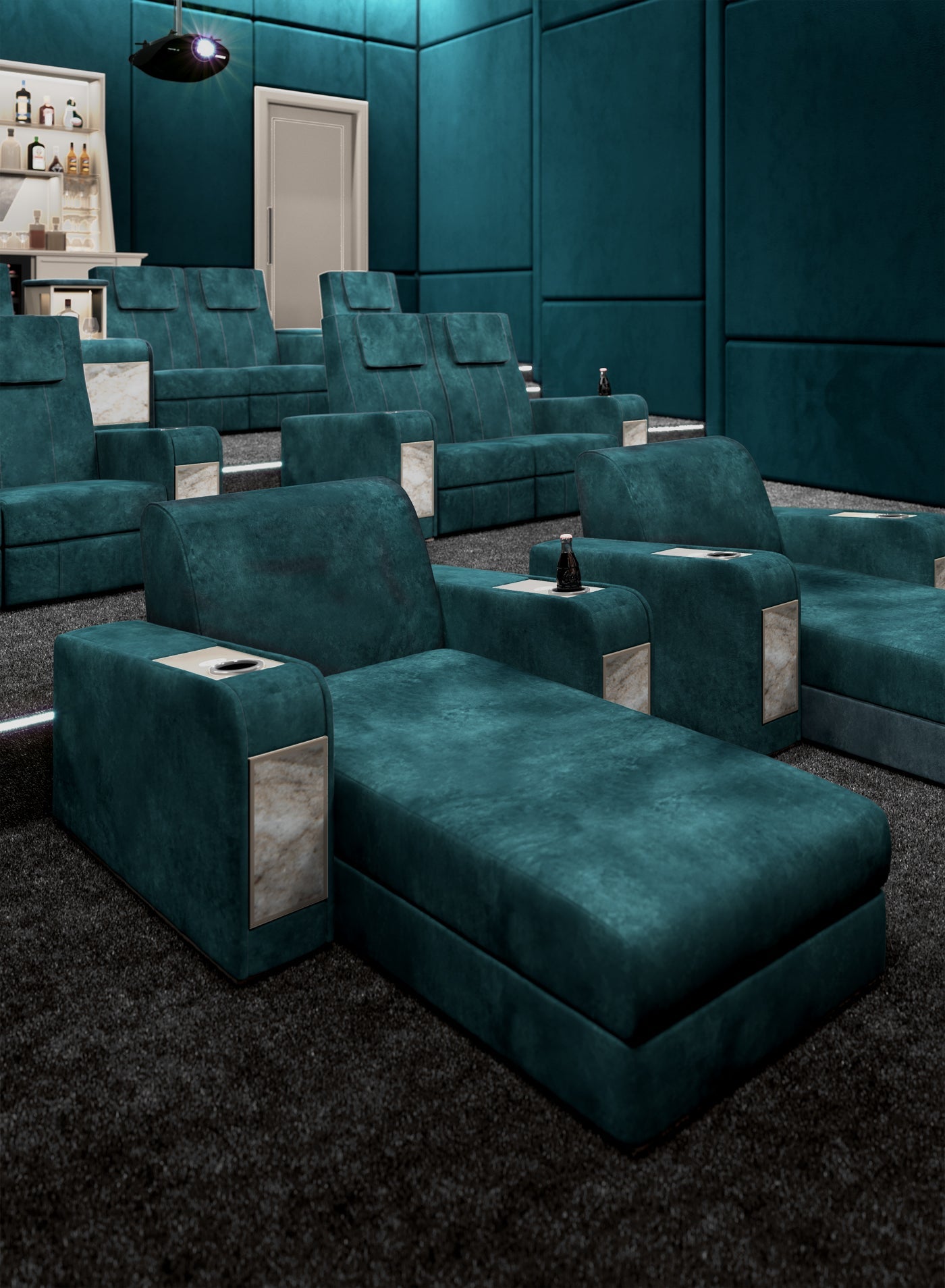 Vismara Comfort Home Cinema Chair — curved row configuration
