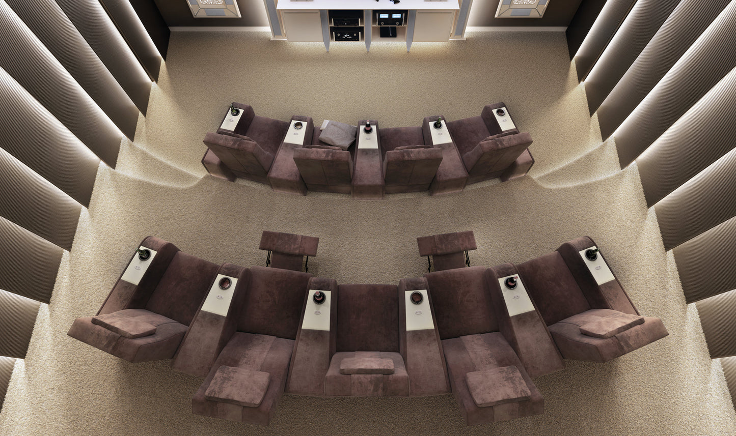 Vismara Comfort Home Cinema Chair — detail of thick contrast stitching