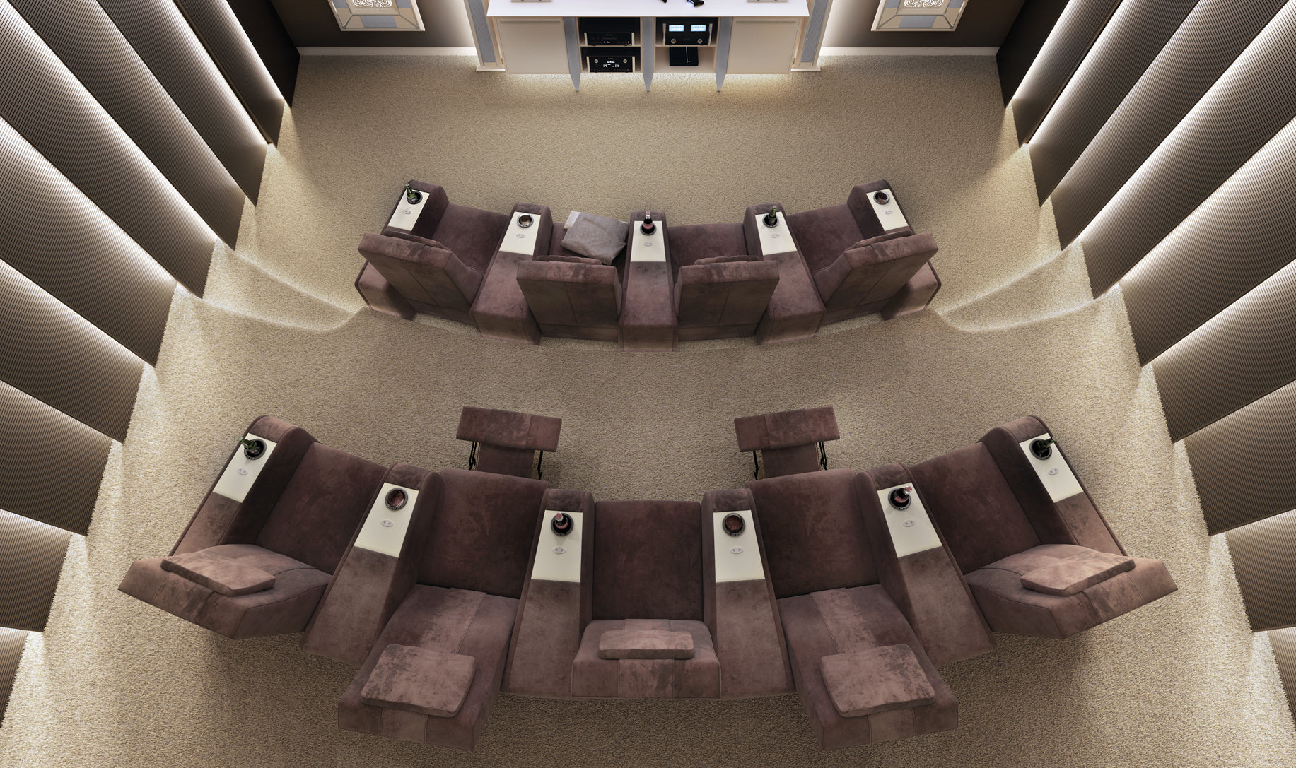 Vismara Comfort Home Cinema Chair — detail of thick contrast stitching