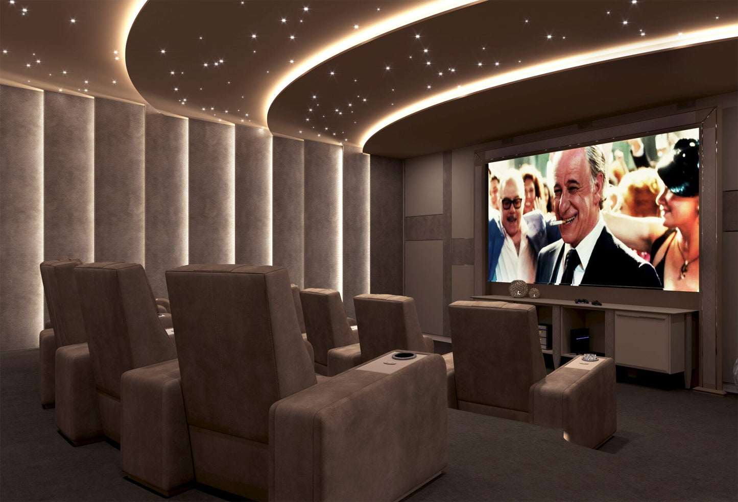 Vismara Comfort Home Cinema Chair — front view in cinema setting