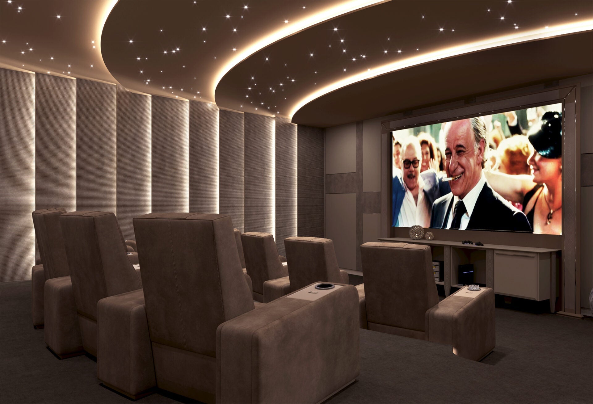 Vismara Comfort Home Cinema Chair — front view in cinema setting