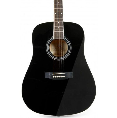 SX SD104 Dreadnought Acoustic Guitar - Black product image