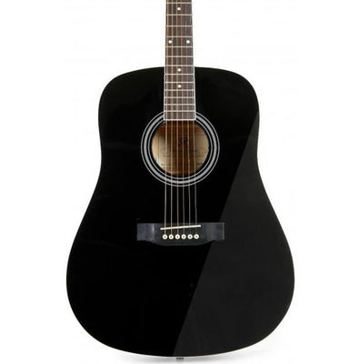 SX SD104 Dreadnought Acoustic Guitar - Black product image