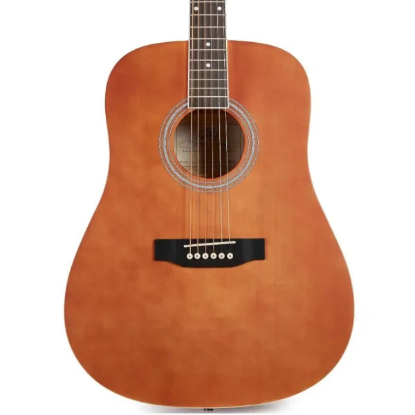 SX SD104 Dreadnought Acoustic Guitar – Brown detail image 3