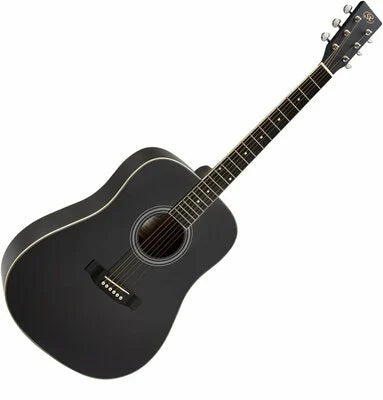 SX SD104K Dreadnought Acoustic Guitar Pack - Black detail image 2