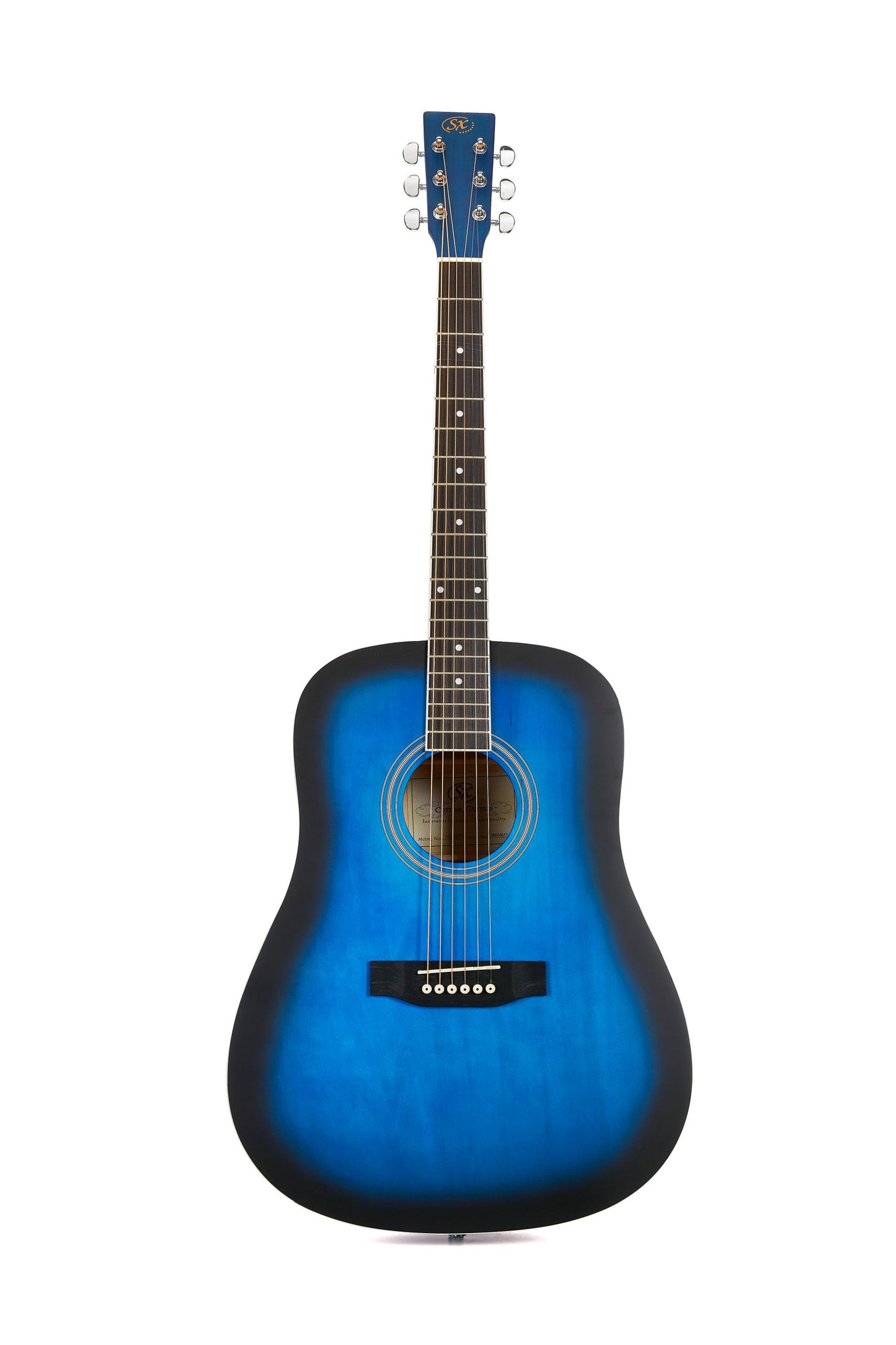 SX SD104 Dreadnought Acoustic Guitar – Blue detail image 2