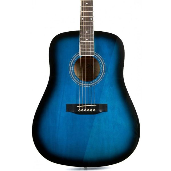 SX SD104 Dreadnought Acoustic Guitar – Blue detail image 3