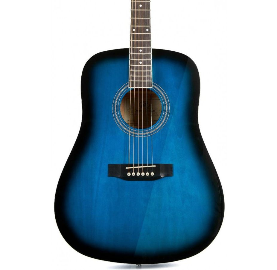 SX SD104 Dreadnought Acoustic Guitar – Blue product image
