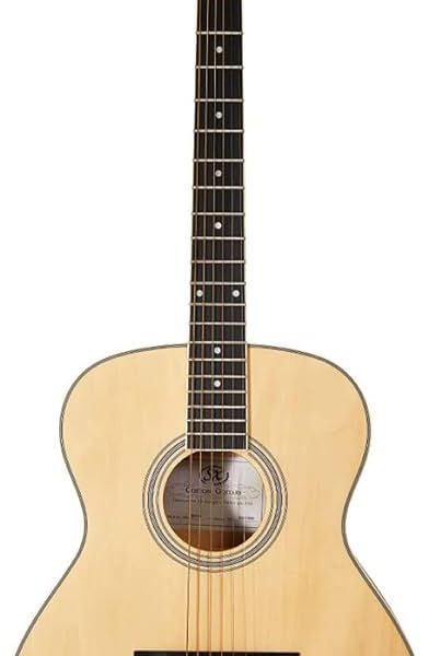 SX SO104 Mini Jumbo Acoustic Guitar - Natural detail image 4