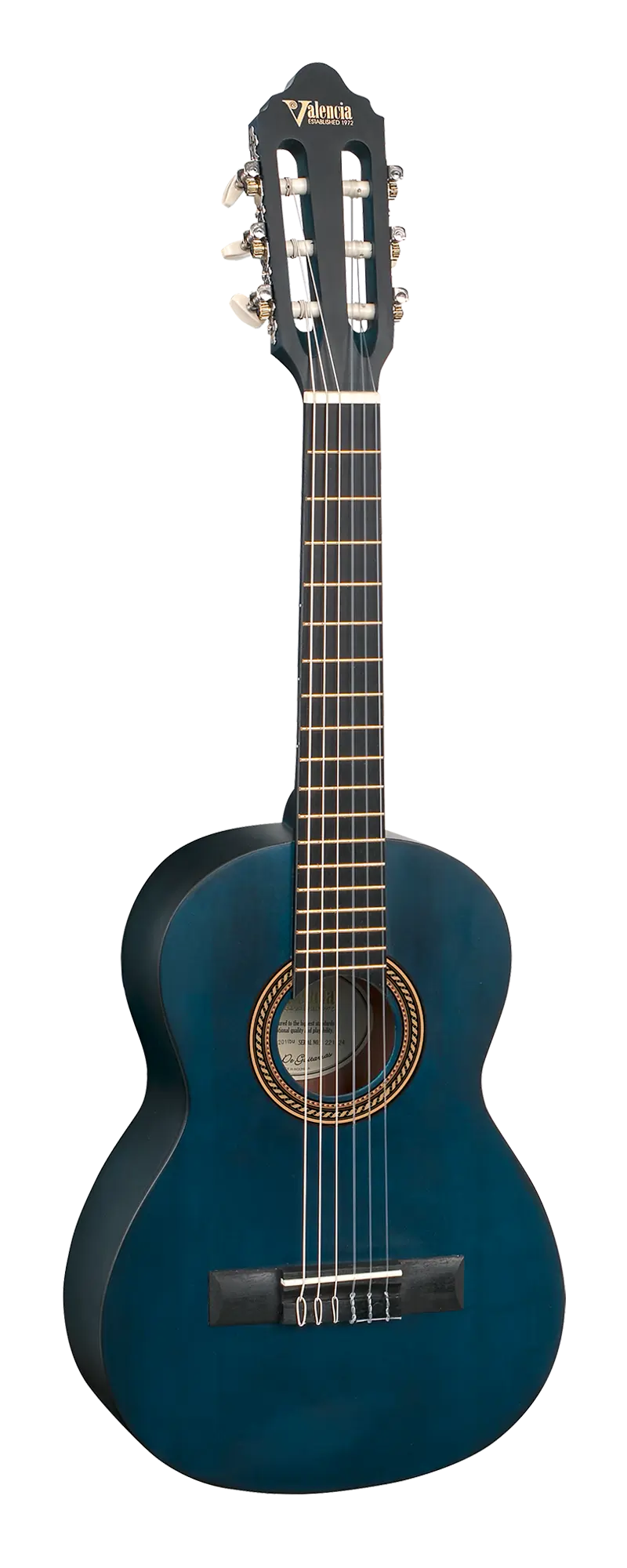 Valencia 1/4 Classical Guitar - Transparent Blue detail image 2