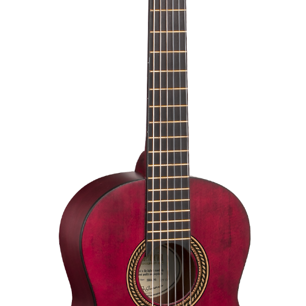 Valencia 1/4 Classical Guitar - Transparent Red detail image 4