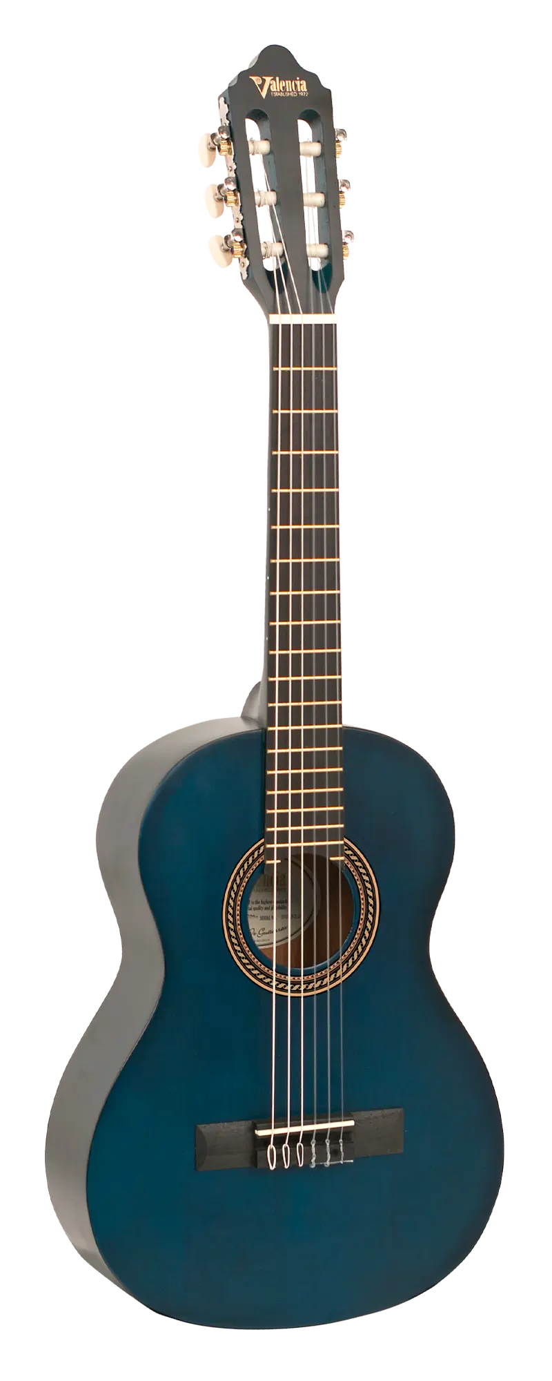 Valencia 1/2 Classical Guitar - Transparent Blue detail image 2