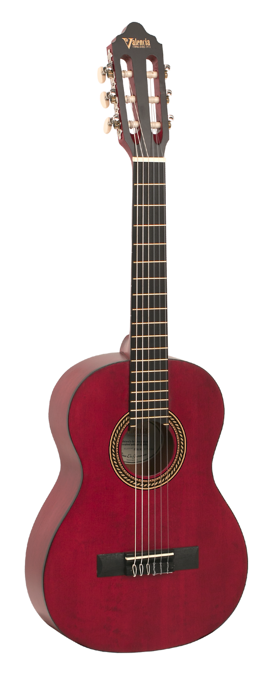 Valencia 1/2 Classical Guitar - Transparent Red product image