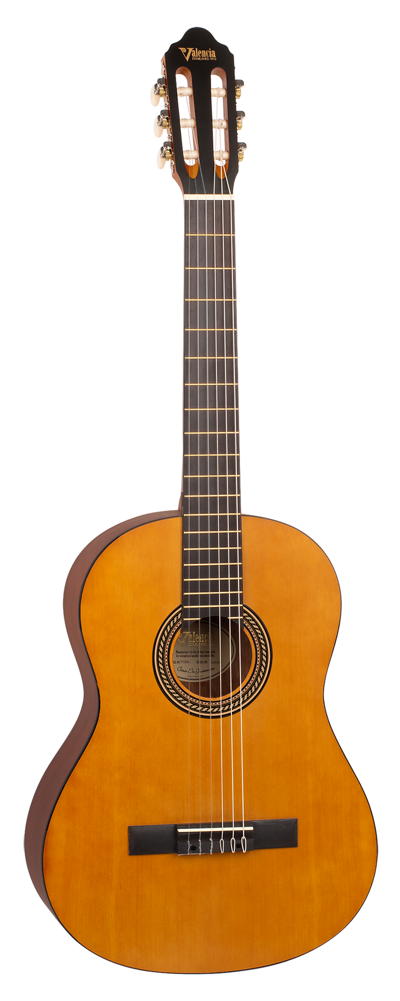 Valencia Classical 4/4 Left Hand Guitar - Natural detail image 2
