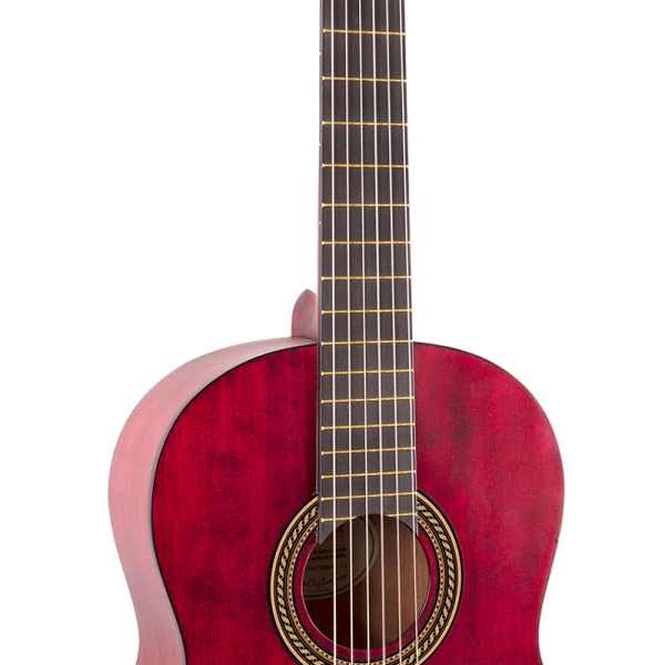 Valencia Classical 4/4 Guitar - Transparent Red detail image 4