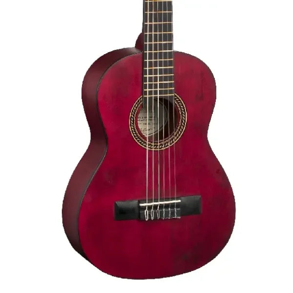 Valencia 1/4 Classical Guitar - Transparent Red detail image 3