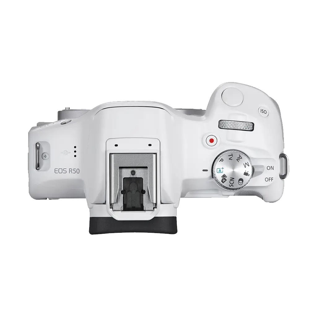 Canon EOS R50 Mirrorless Camera with 18-45mm Lens (White)