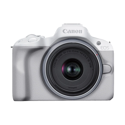 Canon EOS R50 Mirrorless Camera with 18-45mm Lens (White)