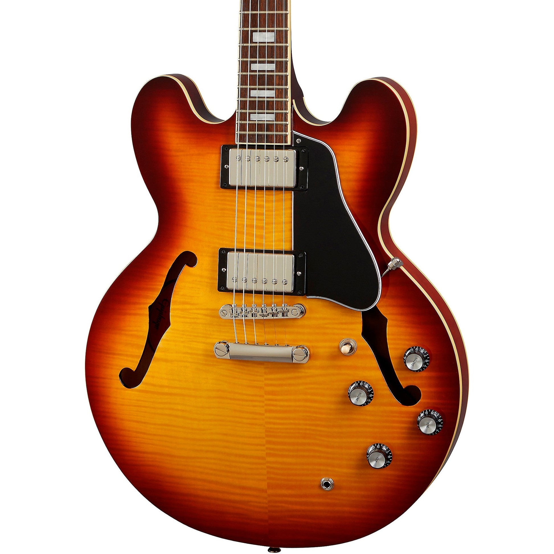 Epiphone ES-335 Figured Semi-hollowbody Electric Guitar - Raspberry Tea Burst product image