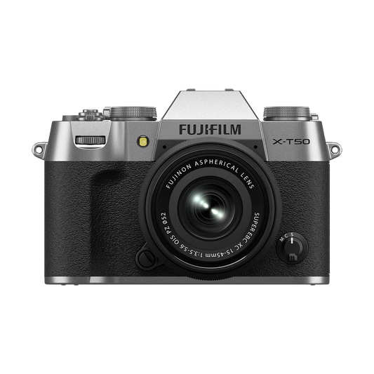 Fujifilm X-T50 Mirrorless Camera with 15-45mm f/3.5-5.6 Lens (Silver)