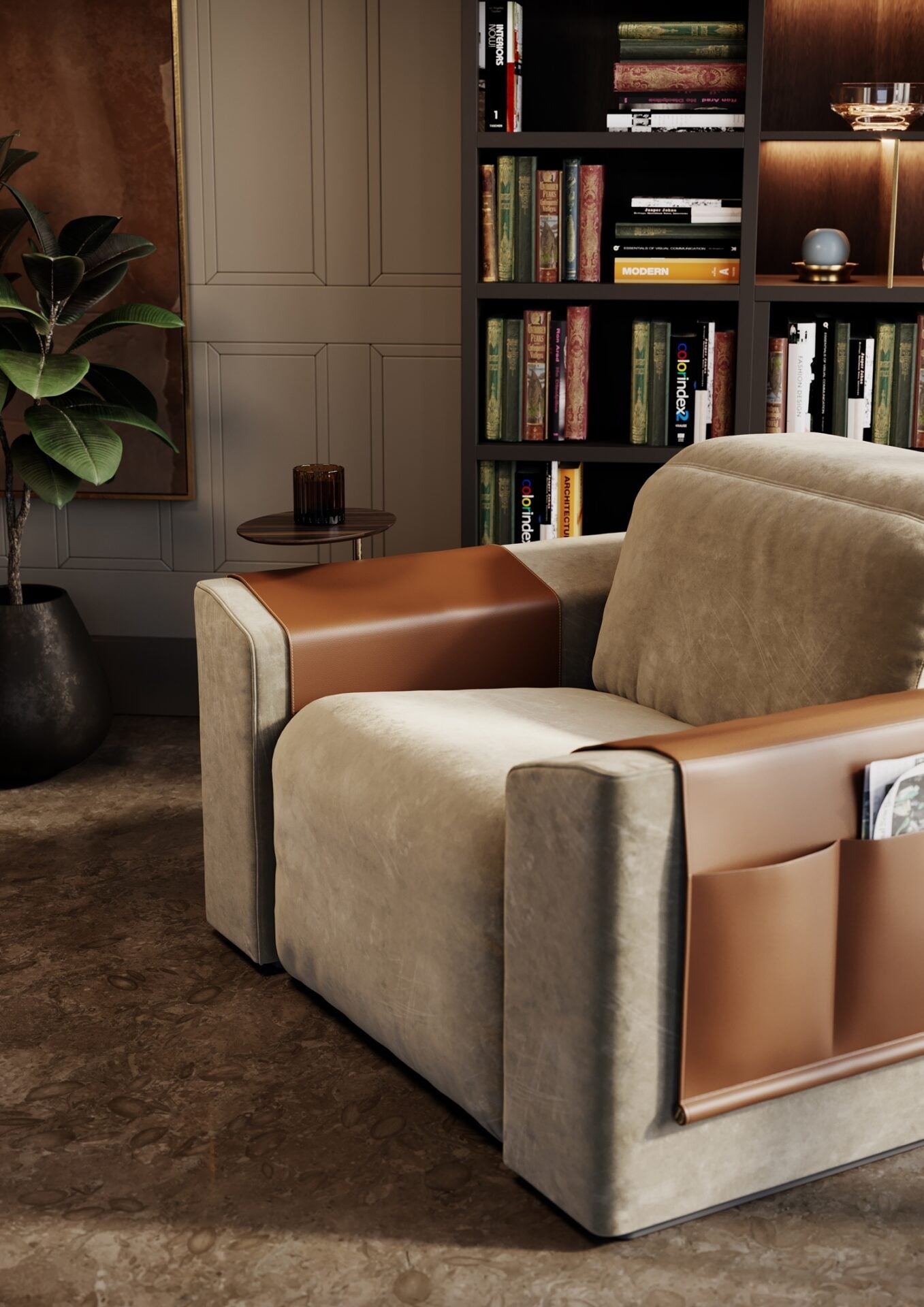 Vismara Kubrik reclining sofa — angled view showing modular structure