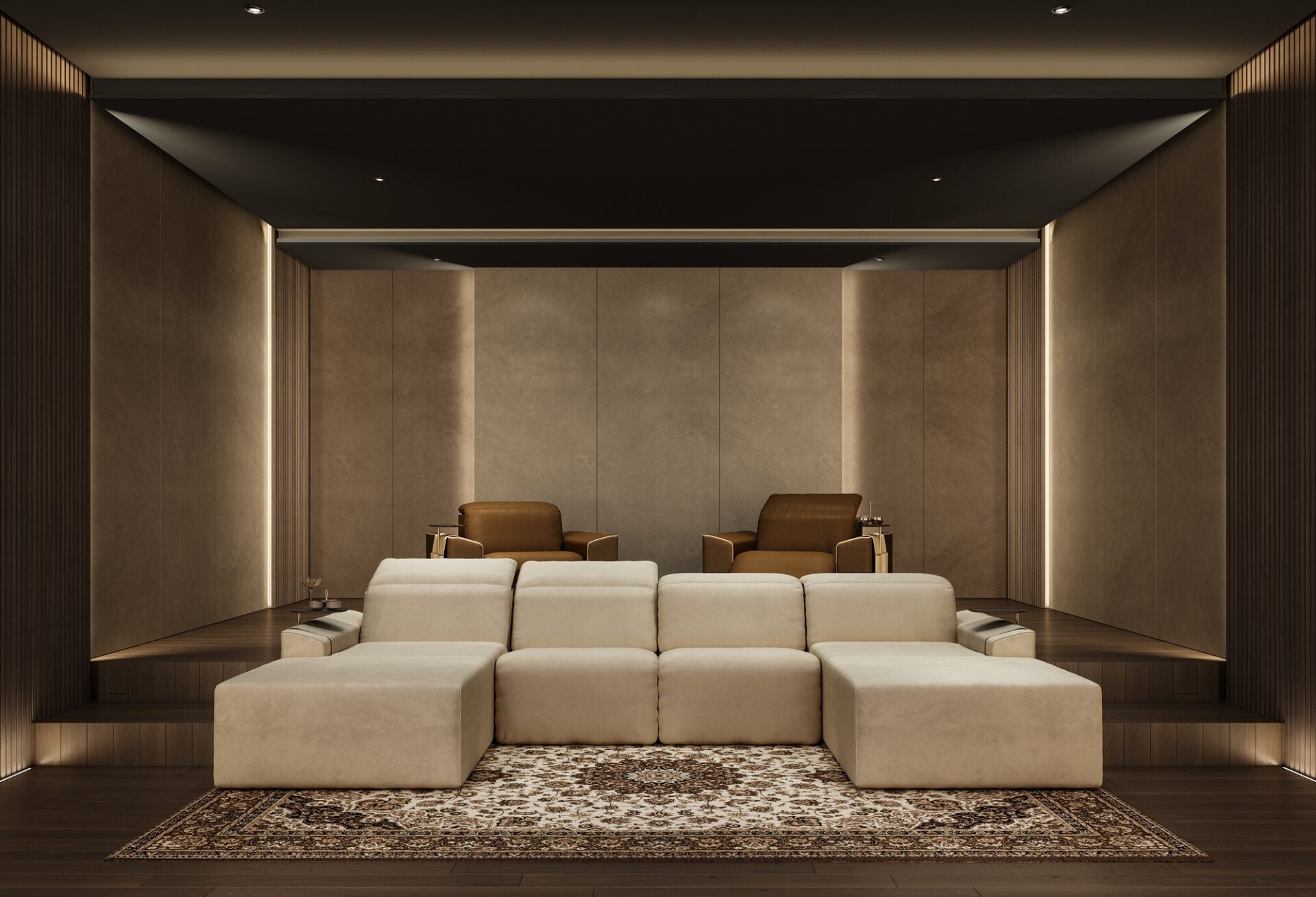 Vismara Kubrik reclining sofa — lounge position with separated mechanisms