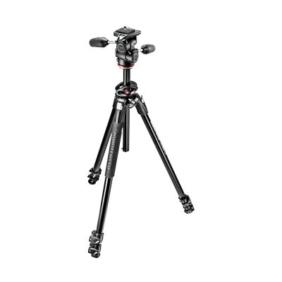 Manfrotto MK290DUA3-3W 3-Section Dual Aluminium Tripod with 3-Way Head
