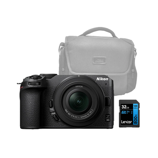 Nikon Z30 Mirrorless Camera Body with 16-50mm f3.5-6.3 Lens and Bag and 32gb SD Card