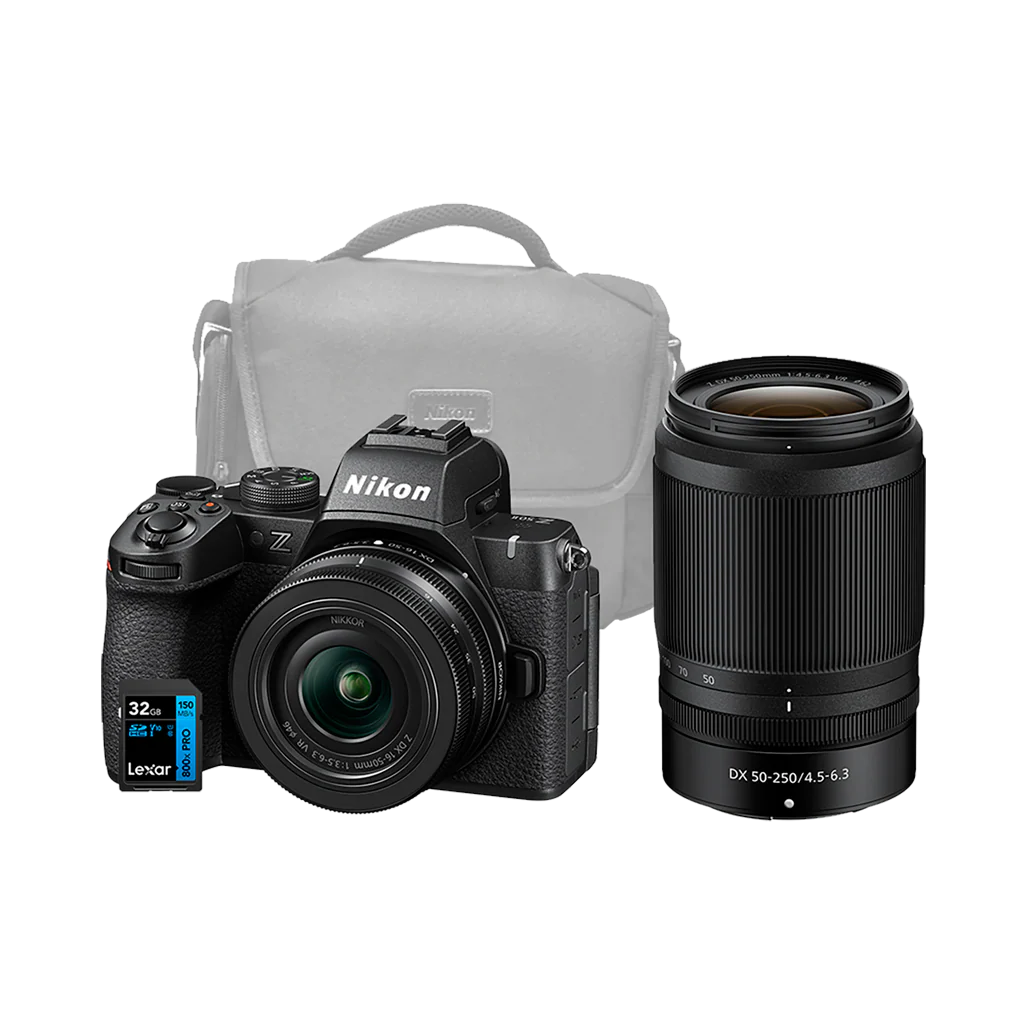 Nikon Z50 II Mirrorless Digital Camera with 16-50 and 50-250 Lenses + Bag and Card
