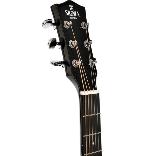 Sigma GJM-1E-MFBK Acoustic Guitar: Black Sparkle detail image 9