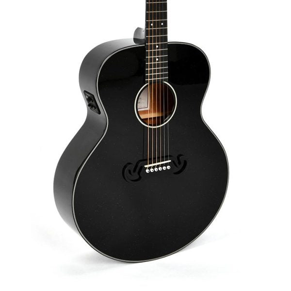 Sigma GJM-1E-MFBK Acoustic Guitar: Black Sparkle detail image 6