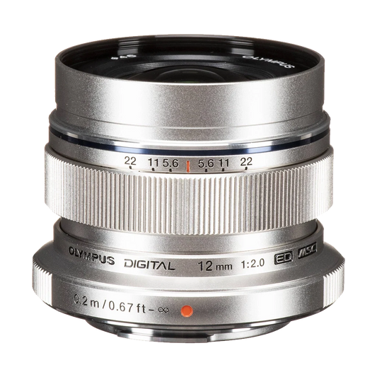 OM Systems Olympus M.Zuiko Digital ED 12mm f/2 Lens (Silver) (MFT) (Online Only. ETA 3-5 Days)