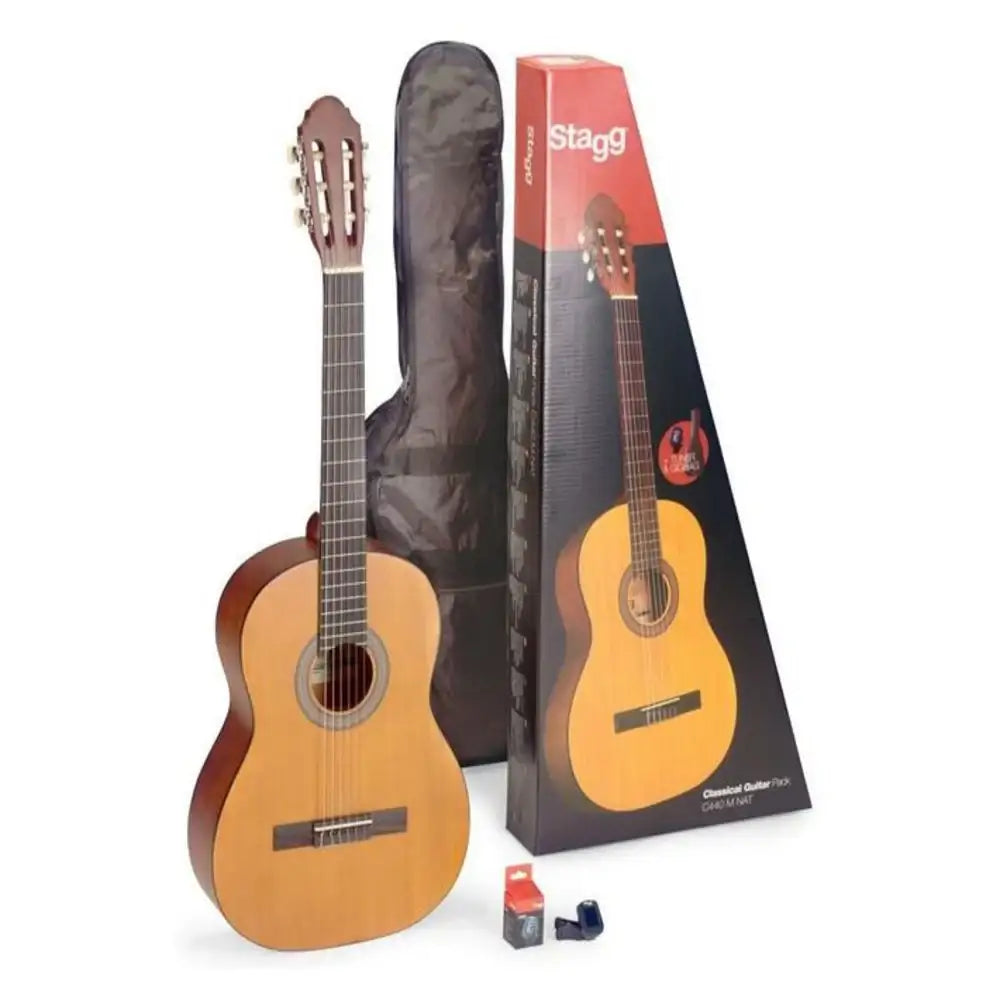 Stagg Stag-C410 M NAT 1/2 Classic guitar 6 string with tuner & Bag - Stagg - VisionSounds South Africa