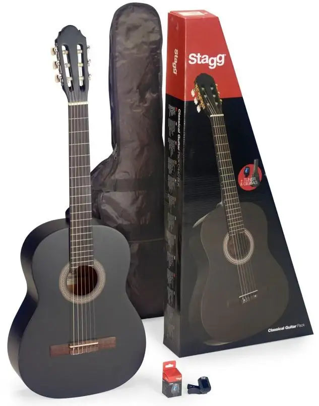 Stagg C410 BK – 1/2 Classical Guitar Pack (Black) - Stagg - VisionSounds South Africa