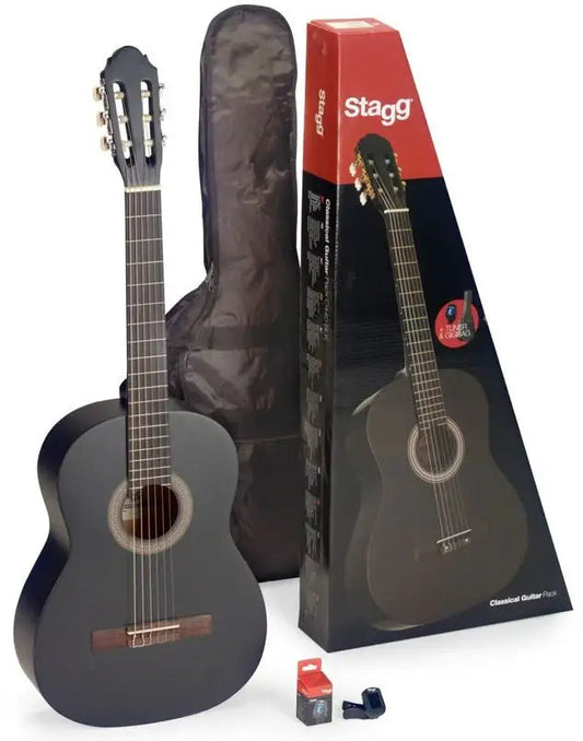 Stagg C410 BK – 1/2 Classical Guitar Pack (Black) - Stagg - VisionSounds South Africa