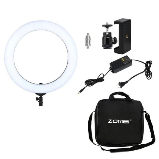Zomei LED ring Light 14inch + Light stand + AC adapter + Phone adapter + Camera adapter + Carry Bag - Zomei - VisionSounds South Africa