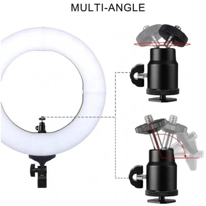 Zomei LED ring Light 14inch + Light stand + AC adapter + Phone adapter + Camera adapter + Carry Bag - Image 4