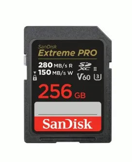SanDisk  256GB Extreme PRO UHS-II SDXC Memory Card (280MB/s Read, 150MB/s Write) - SanDisk - VisionSounds South Africa