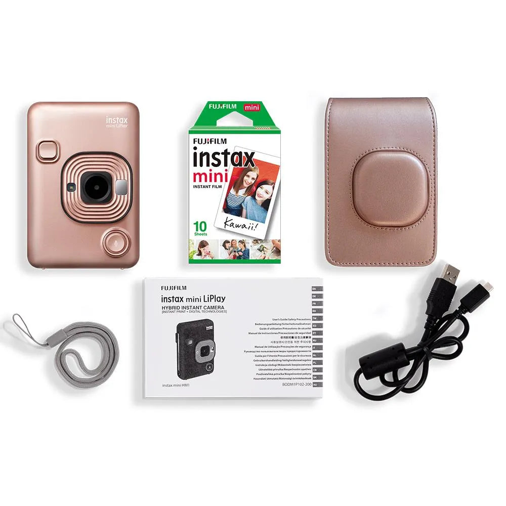 Fujifilm Instax Mini LiPlay Hybrid Camera Blush Gold (Kit 3) - Fujifilm - VisionSounds South Africa